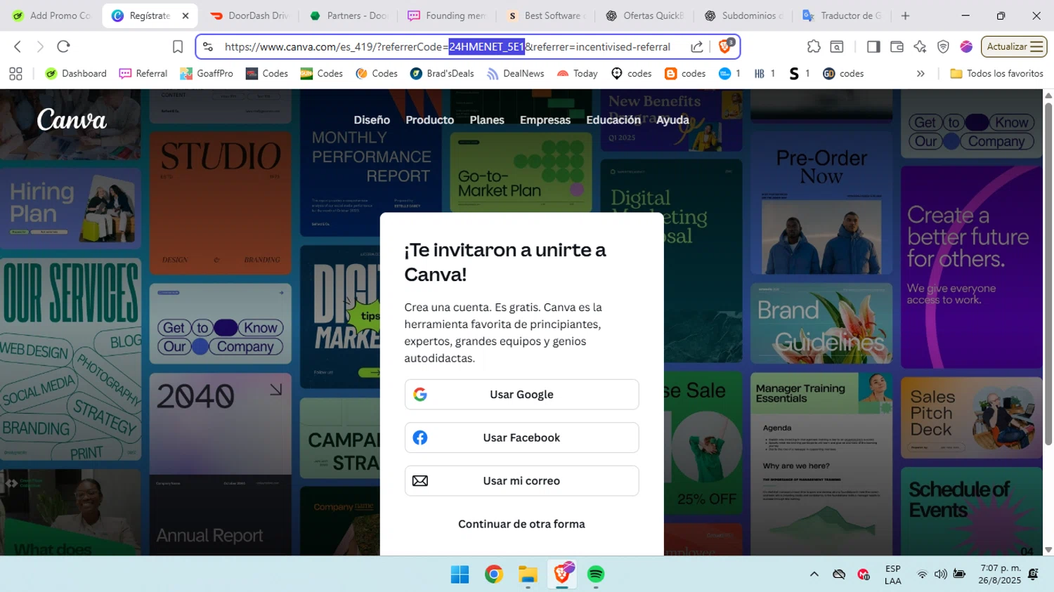 Canva coupon code screenshot showing code 24HMENET_5E1 applied at Canva checkout page. Uploaded by SimplyCodes community member BabaYaga on Aug 27, 2025