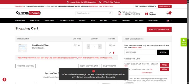 CanvasChamp checkout page showing CanvasChamp coupon code box | Screenshot taken by SimplyCodes community member on Sep 5, 2025