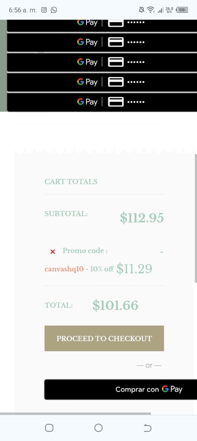 CanvasHQ checkout page showing CanvasHQ promo code box | Screenshot taken by SimplyCodes community member on Aug 26, 2024