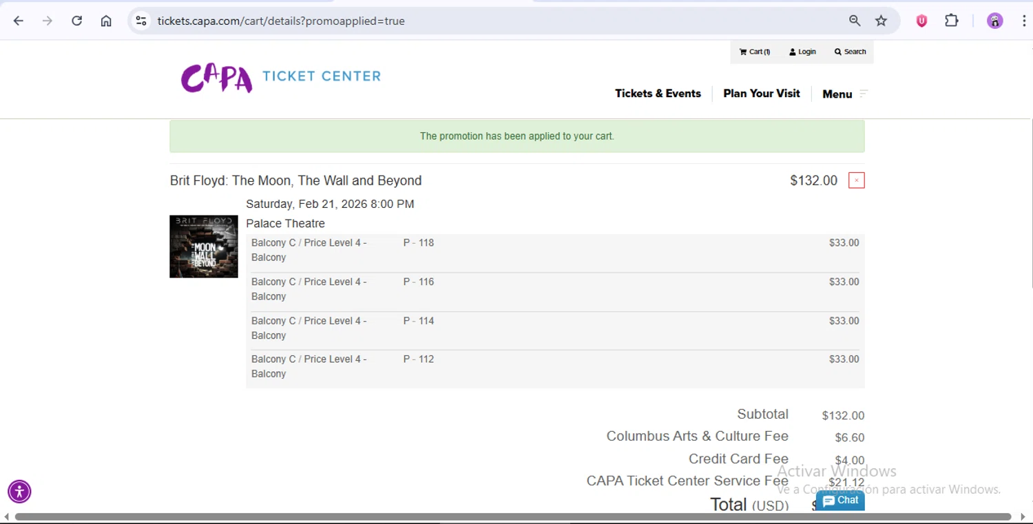 CAPA checkout page showing CAPA promo code box | Screenshot taken by SimplyCodes community member on Jan 29, 2026