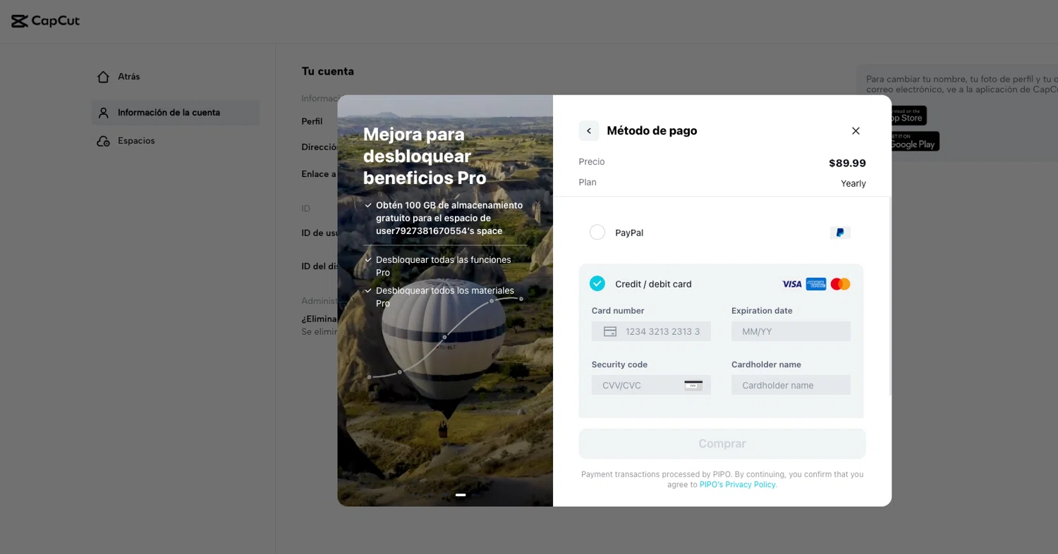 Capcut promo code screenshot showing code CAPCUTPROMO applied at Capcut checkout page. Uploaded by SimplyCodes community member ELOIN777 on Nov 14, 2024