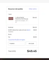 THANKS coupon verification screenshot