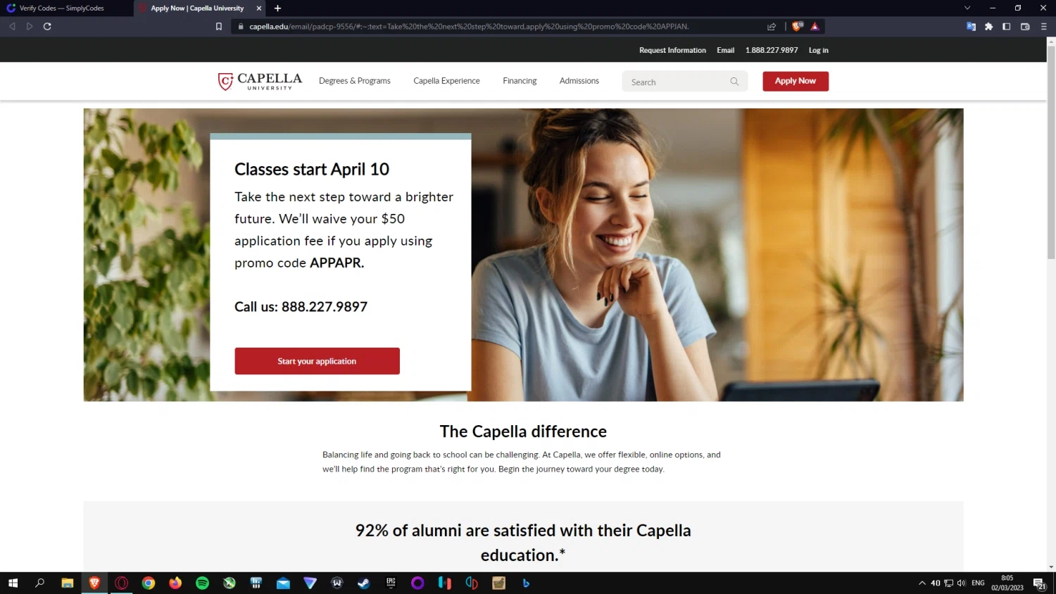 how to use Capella University coupons