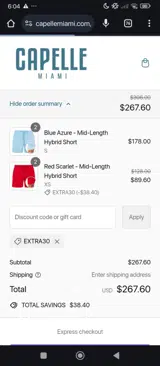extra30 coupon verification screenshot