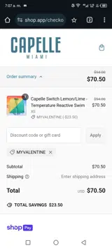 MYVALENTINE coupon verification screenshot