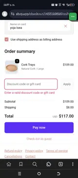 CAPRACURATOR15 coupon verification screenshot