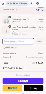 Captain Blankenship coupon verification screenshot