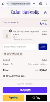 Captain Blankenship coupon verification screenshot