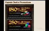 Captain Jack Casino coupon verification screenshot