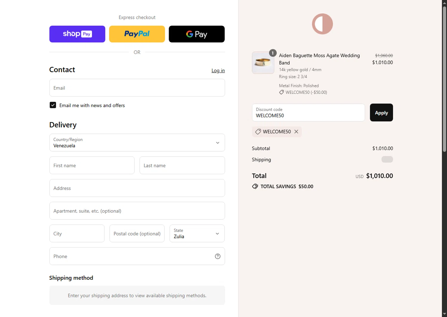 Capucinne discount code screenshot showing code WELCOME50 applied at Capucinne checkout page. Uploaded by SimplyCodes community member Leannysv7lla on Aug 23, 2025