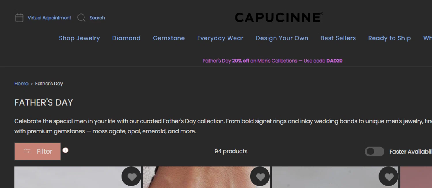 Capucinne promo code screenshot showing code DAD20 applied at Capucinne checkout page. Uploaded by SimplyCodes community member josemiguelaponte on Jun 21, 2026
