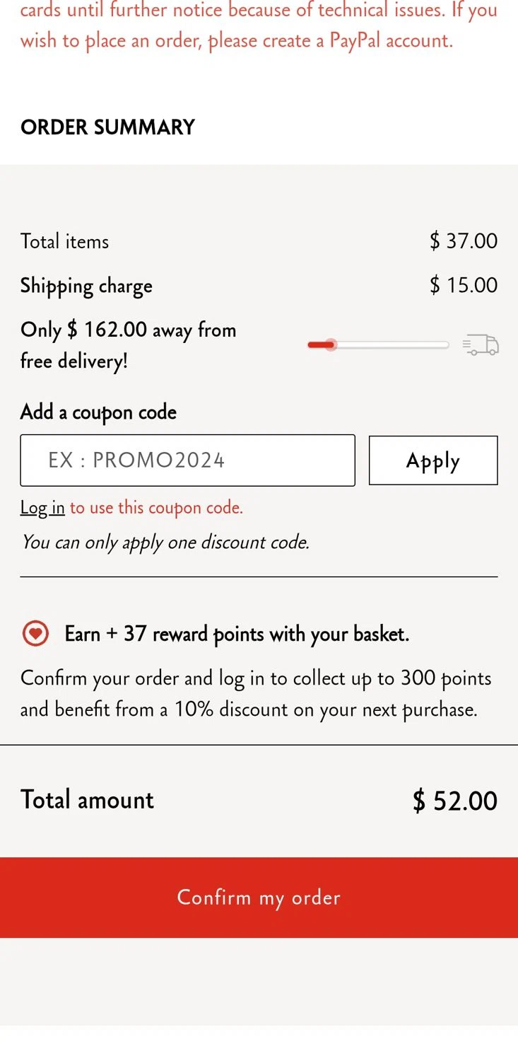 Caran d'Ache checkout page showing Caran d'Ache promo code box | Screenshot taken by SimplyCodes community member on Jun 10, 2025