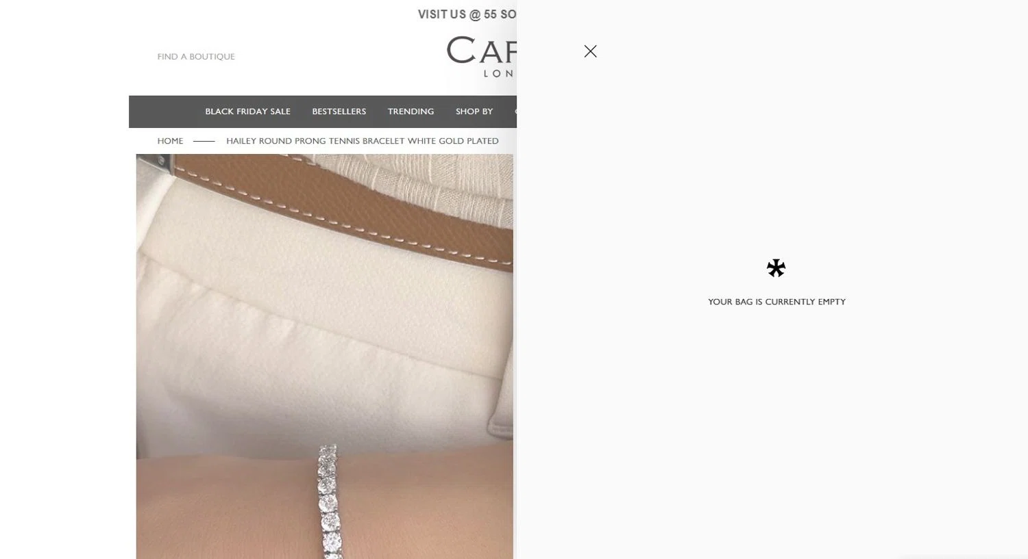 Carat London checkout page showing Carat London promo code box | Screenshot taken by SimplyCodes community member on Nov 5, 2024