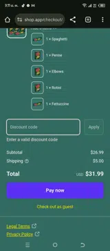 Carbe Diem Foods coupon verification screenshot