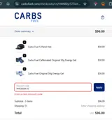 Carbs Fuel coupon verification screenshot