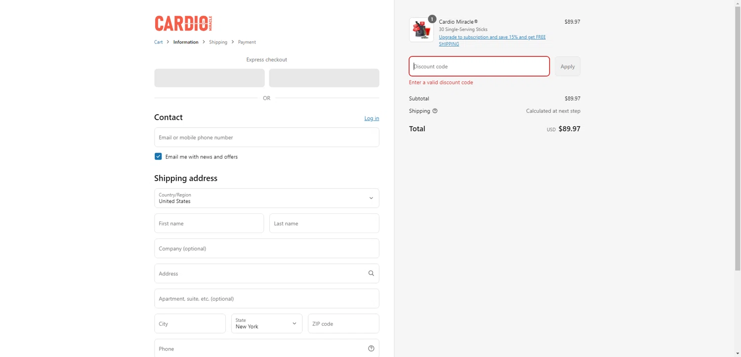 CardioMiracle promo code screenshot showing code cows applied at CardioMiracle checkout page. Uploaded by SimplyCodes community member CleverLynx8583 on May 6, 2025