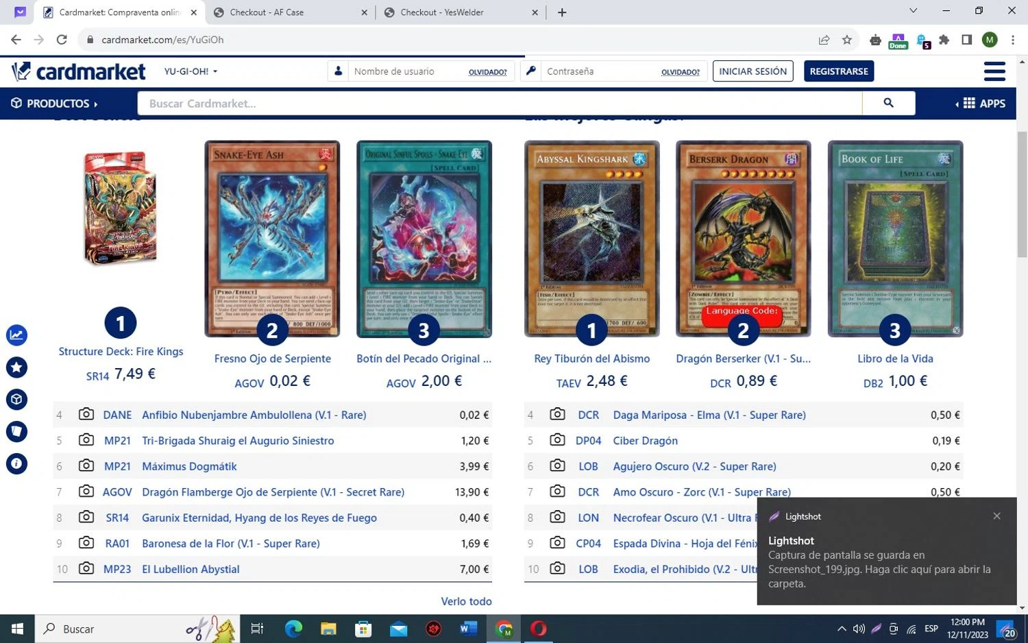 Cardmarket checkout page showing Cardmarket promo code box | Screenshot taken by SimplyCodes community member on Dec 11, 2023