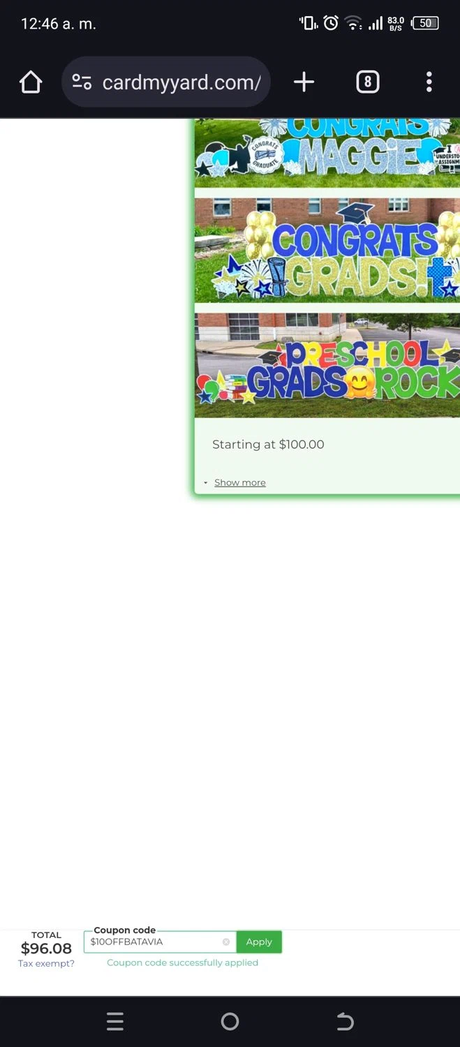 Card My Yard Promo Codes 10 Off June 2024