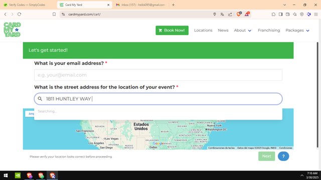 Card My Yard checkout page showing Card My Yard coupon code box | Screenshot taken by SimplyCodes community member on Mar 30, 2025