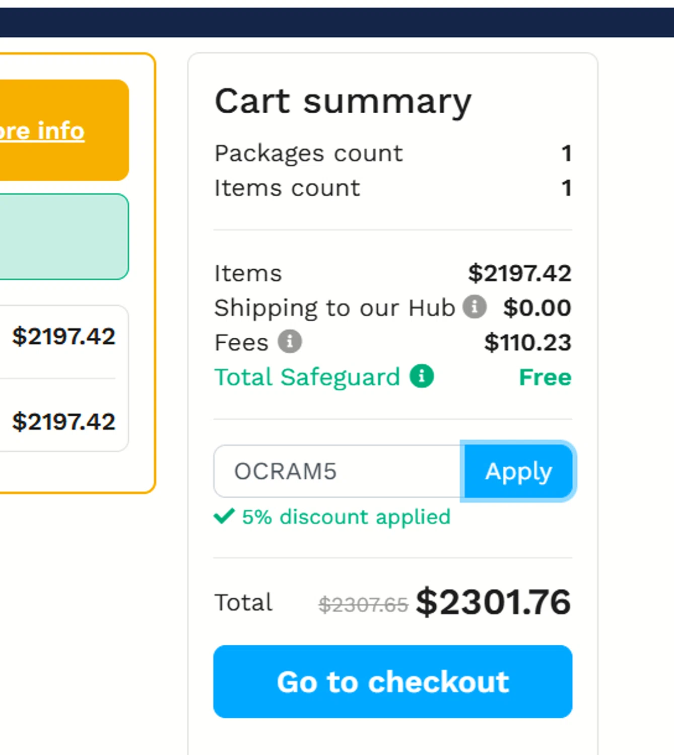 CardTrader coupon code screenshot showing code OCRAM5 applied at CardTrader checkout page. Uploaded by SimplyCodes community member a2d2c2d211 on Sep 23, 2025