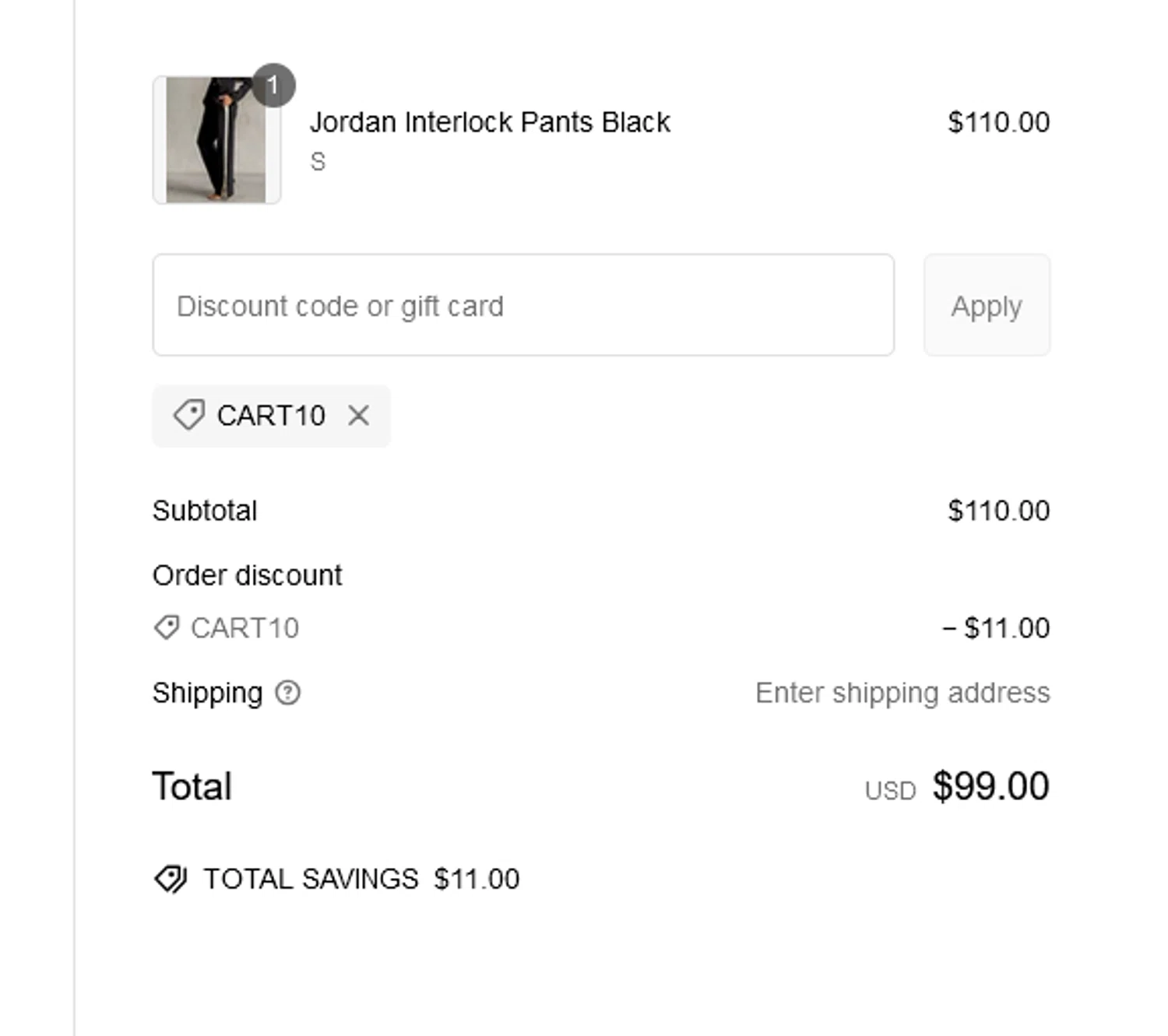Care Tucker promo code screenshot showing code Cart10 applied at Care Tucker checkout page. Uploaded by SimplyCodes community member CRYSTALSUICINE on Feb 11, 2025