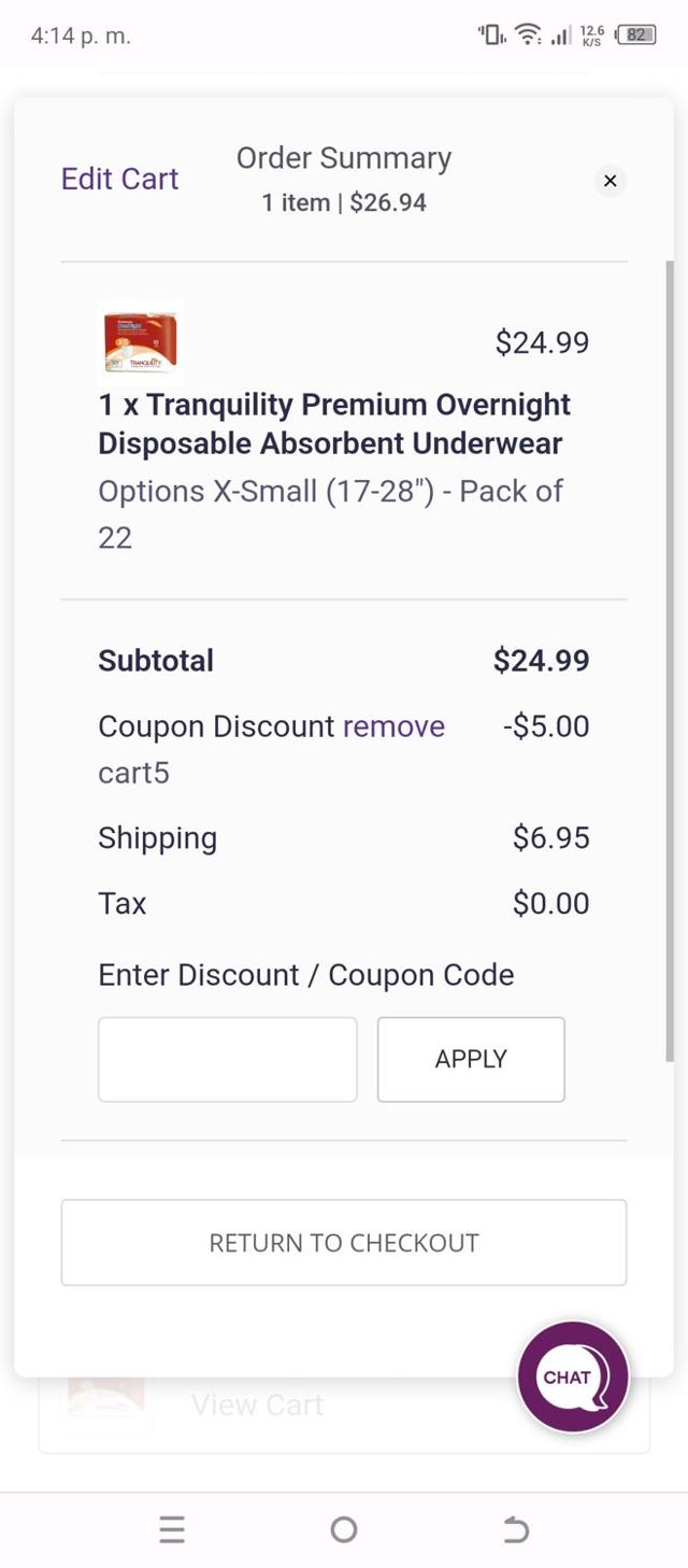 Carewell checkout page showing Carewell coupon code box | Screenshot taken by SimplyCodes community member on Nov 16, 2023