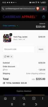 K4 coupon verification screenshot