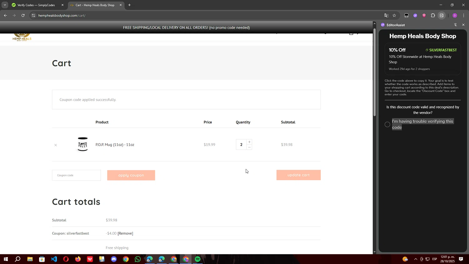 Caribe Resort checkout page showing Caribe Resort promo code box | Screenshot taken by SimplyCodes community member on Oct 28, 2025