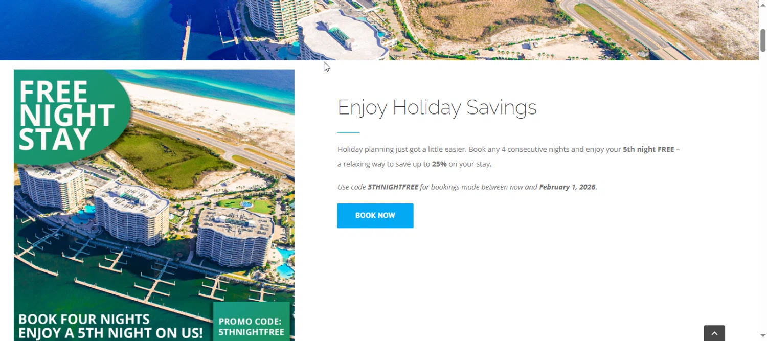 Caribe Resort promo code screenshot showing code 5THNIGHTFREE applied at Caribe Resort checkout page. Uploaded by SimplyCodes community member armalissolorzano1 on Nov 11, 2025