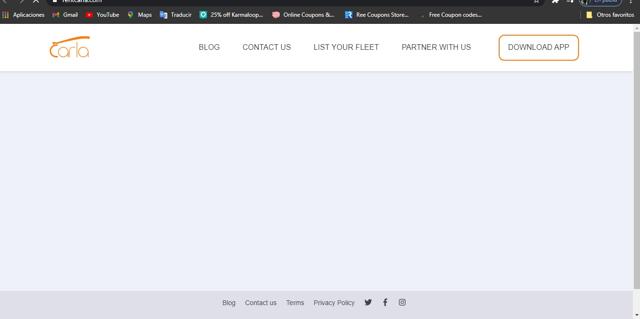 Carla Car Rental checkout page showing Carla Car Rental promo code box | Screenshot taken by SimplyCodes community member on Mar 29, 2021