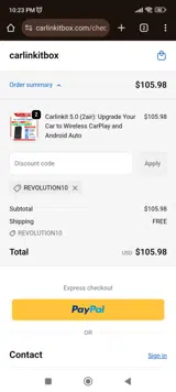 REVOLUTION10 coupon verification screenshot