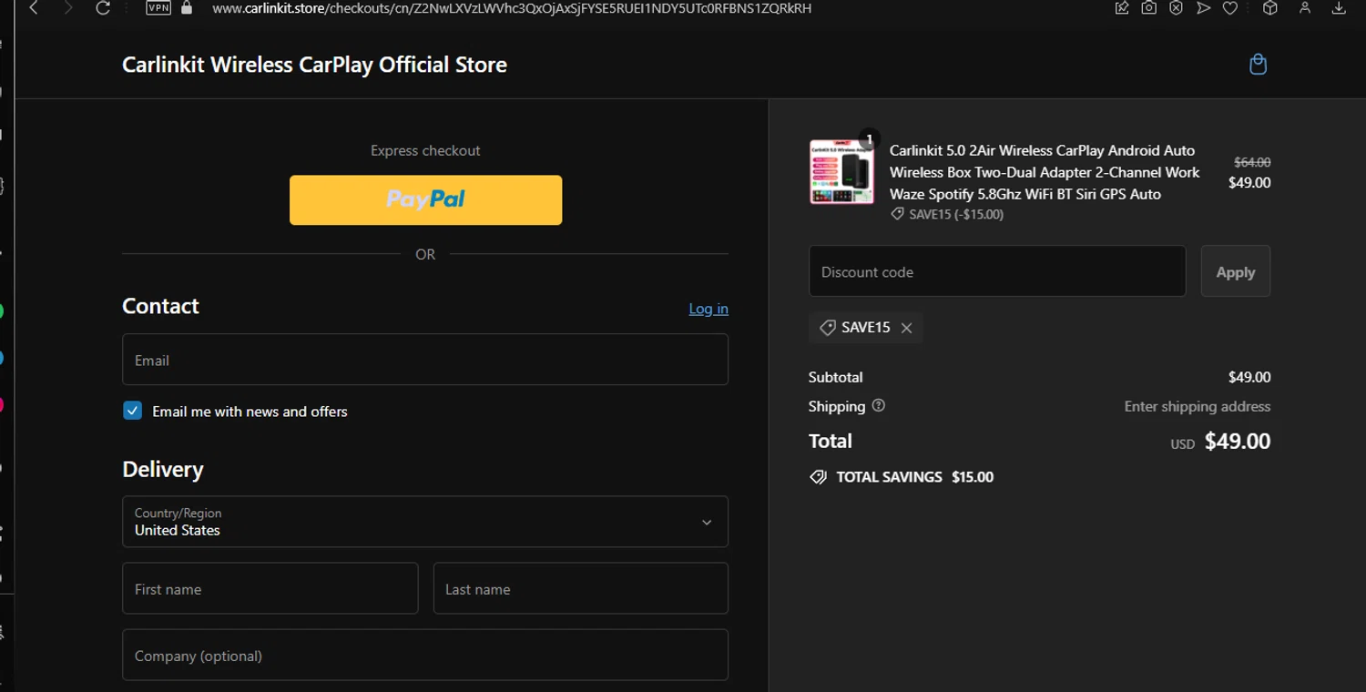 how to use Carlinkit coupons