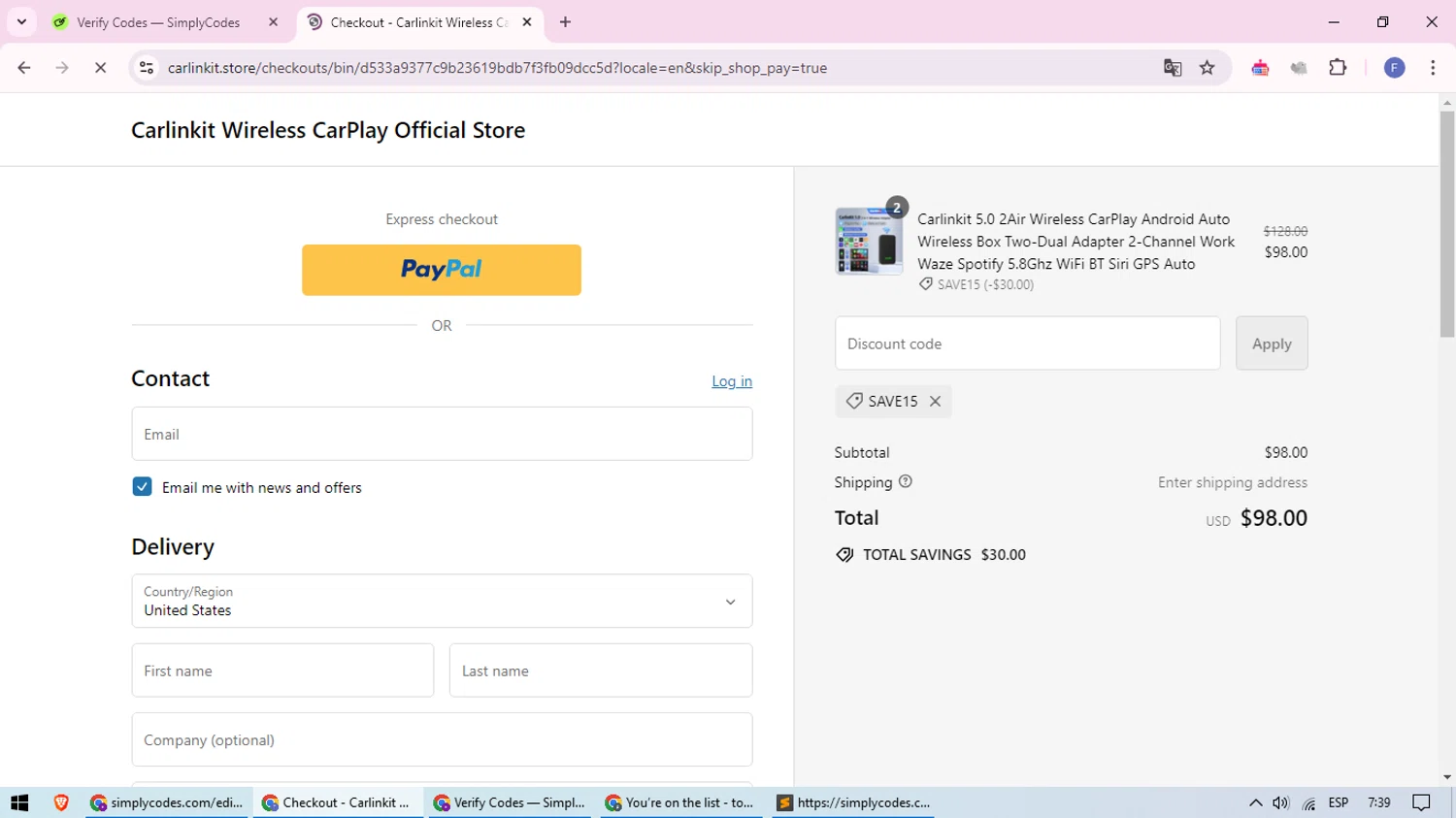 where to use Carlinkit promo code box