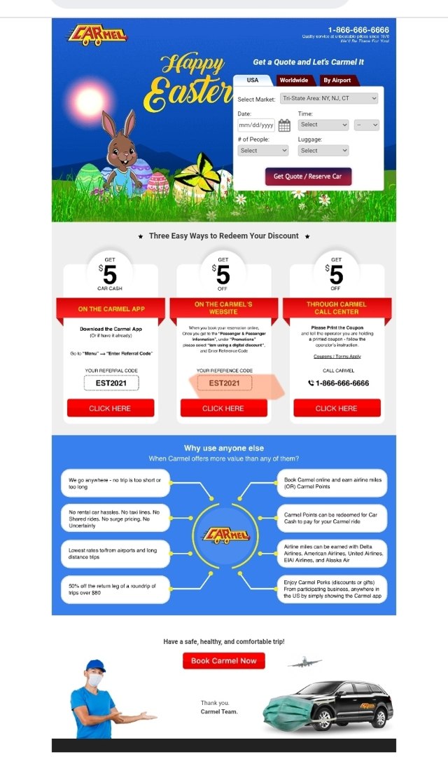 CarmelLimo checkout page showing CarmelLimo discount code box | Screenshot taken by SimplyCodes community member on May 24, 2022