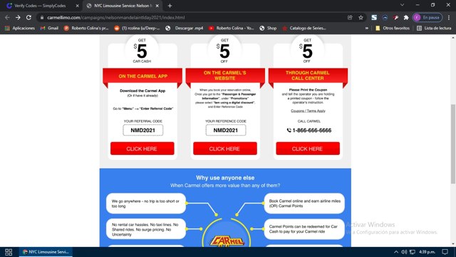 CarmelLimo checkout page showing CarmelLimo discount code box | Screenshot taken by SimplyCodes community member on Dec 23, 2021