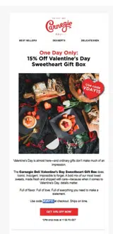 VDAY15 coupon verification screenshot