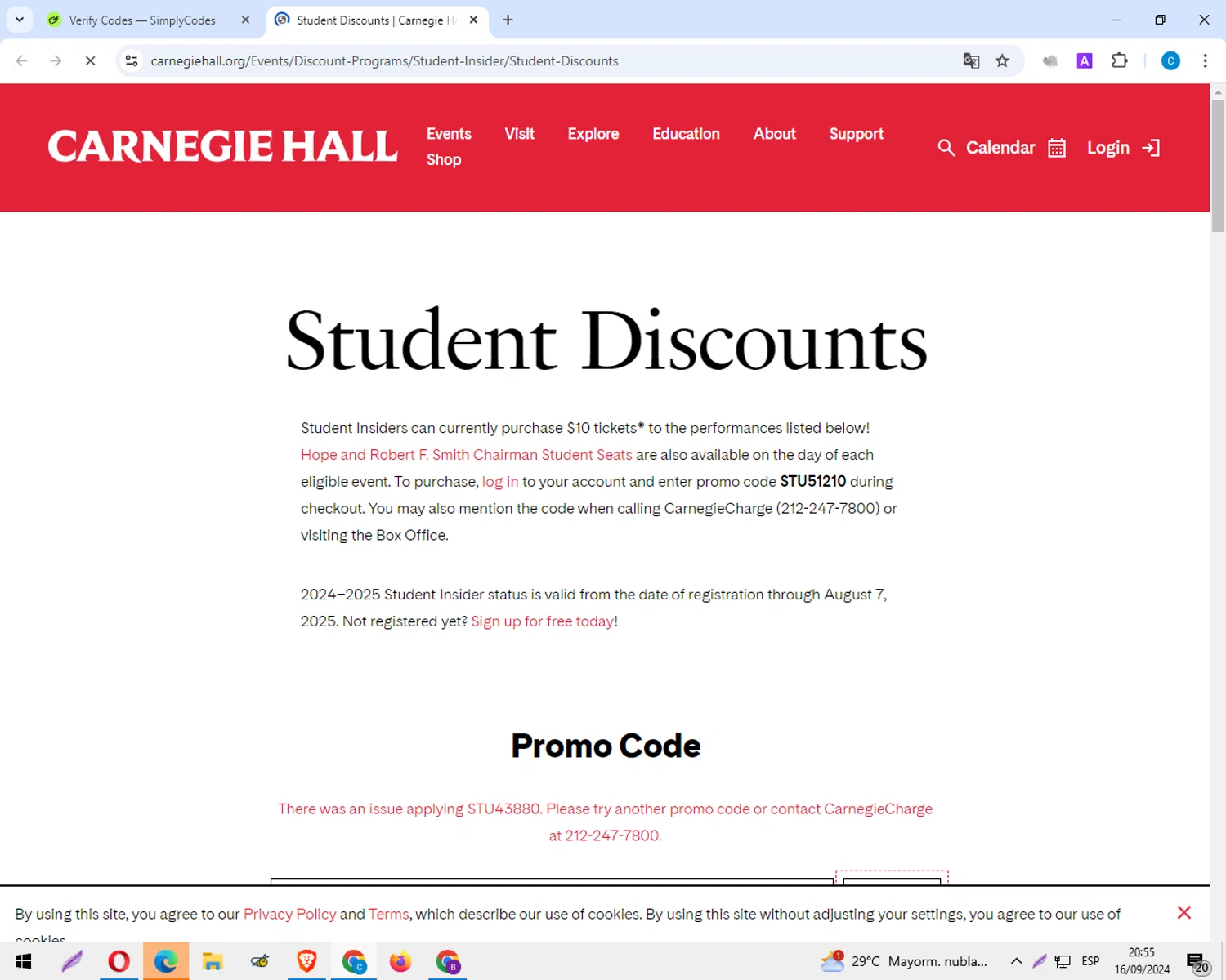 how to use Carnegie Hall coupons