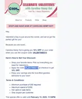 Carolina Hemp Hut coupon verification screenshot