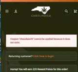Carolindica coupon verification screenshot