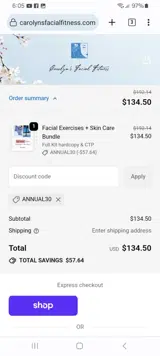 ANNUAL30 coupon verification screenshot