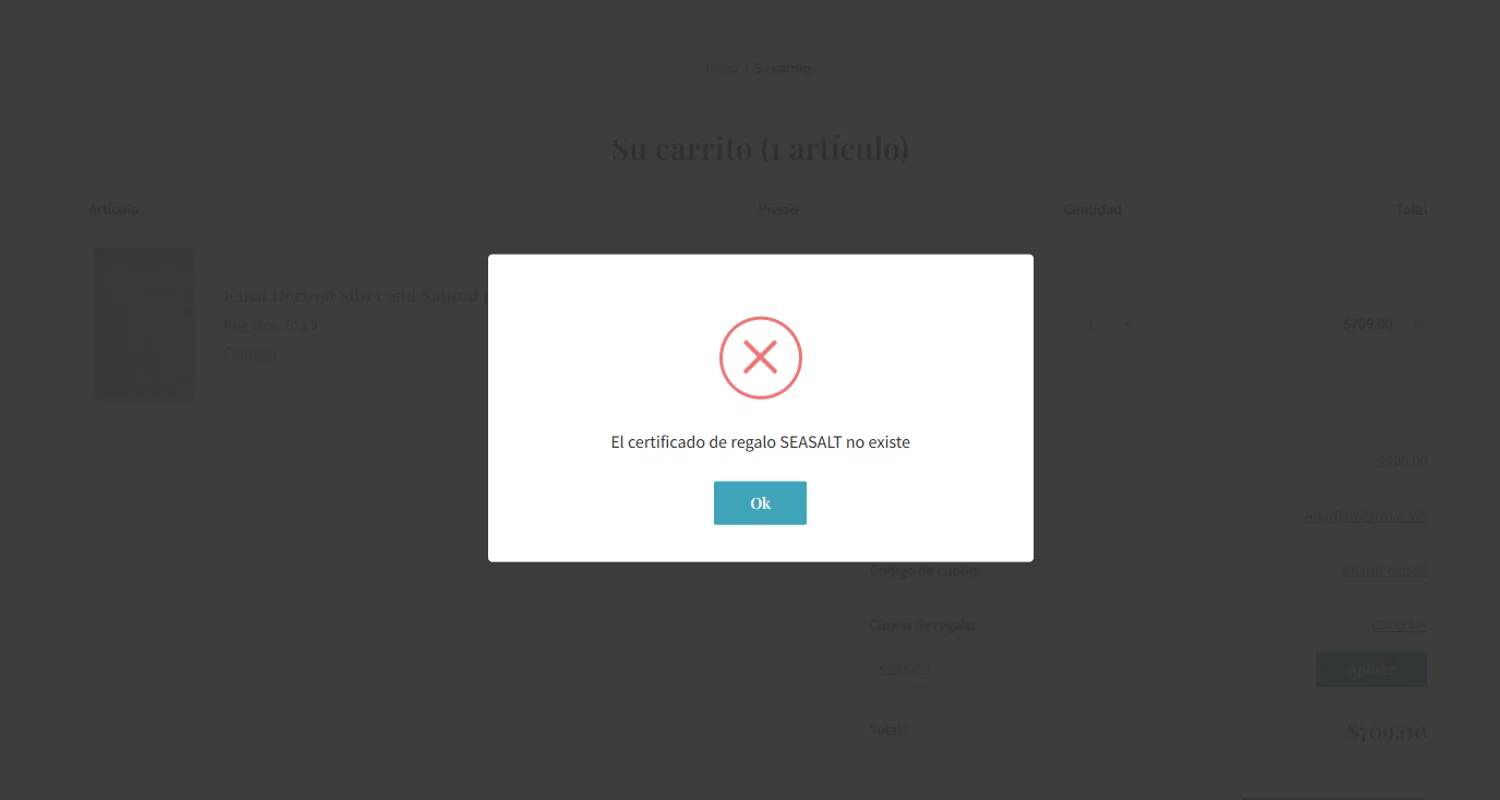 Caron's Beach House promo code screenshot showing code SEASALT applied at Caron's Beach House checkout page. Uploaded by SimplyCodes community member MoneyScout2554 on Apr 5, 2025
