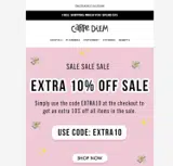 EXTRA10 coupon verification screenshot