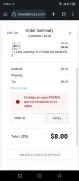 POSTER coupon verification screenshot