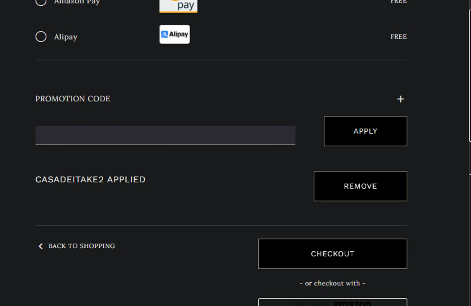 Casadei checkout page showing Casadei promo code box | Screenshot taken by SimplyCodes community member on Feb 13, 2026