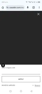 Casadei coupon verification screenshot