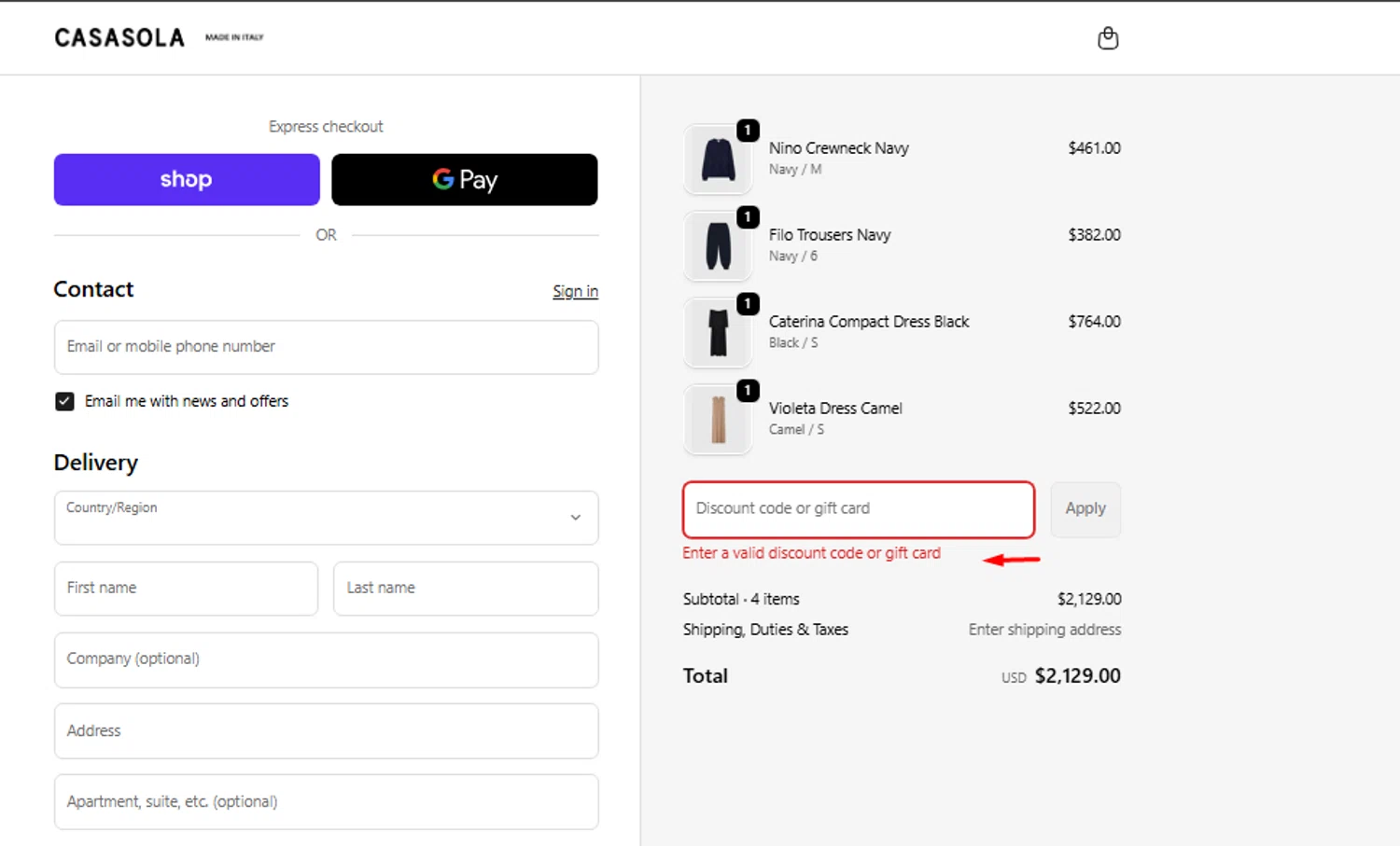 Casasola promo code screenshot showing code marialopez5 applied at Casasola checkout page. Uploaded by SimplyCodes community member kaneky on Oct 30, 2025
