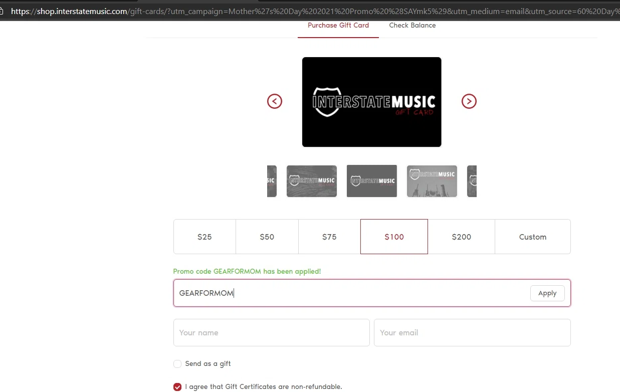 where to use Cascio Interstate Music promo code box