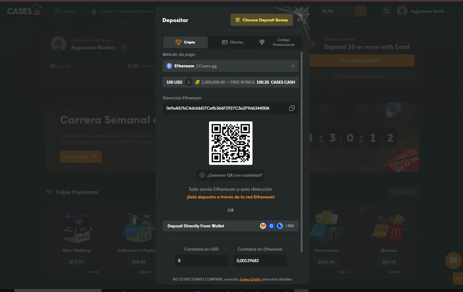 Cases.gg promo code screenshot showing code FAG applied at Cases.gg checkout page. Uploaded by SimplyCodes community member WiseScout3498 on Oct 23, 2025