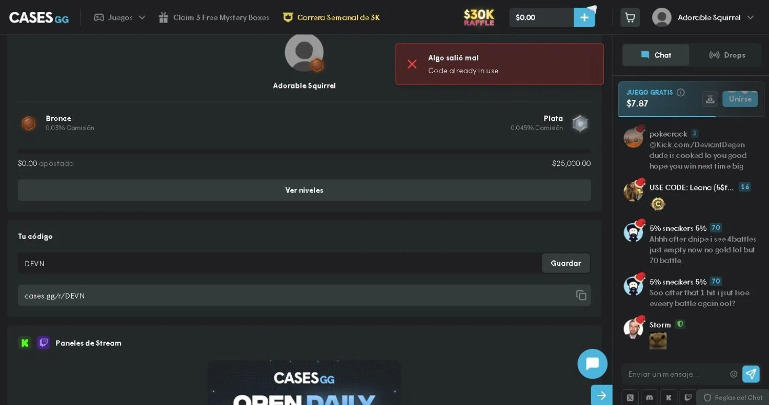 Cases.gg promo code screenshot showing code DEVN applied at Cases.gg checkout page. Uploaded by SimplyCodes community member LAMINEJAMAL on Dec 12, 2025