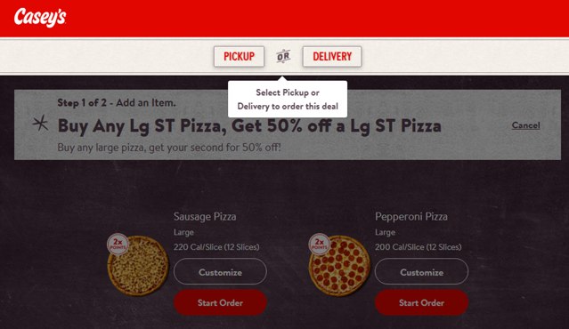 Casey's Promo Codes (2 Verified) - 50% Off w/Code Jun 2025